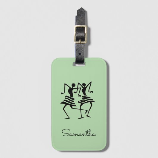 Inspirerend, silhouet feest dansers bagagelabel (Voorkant (verticaal))