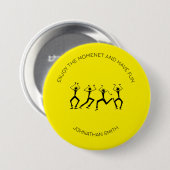 Inspirerend, silhouet geluksfeestdansers ronde button 7,6 cm (Voorkant /achterkant)