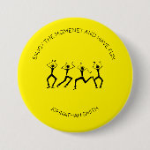 Inspirerend, silhouet geluksfeestdansers ronde button 7,6 cm (Voorkant)