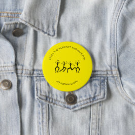 Inspirerend, silhouet geluksfeestdansers ronde button 7,6 cm
