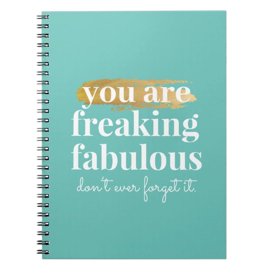 Inspirerend smeltbaar Blauwgroen licht Notitieboek (Voorkant)