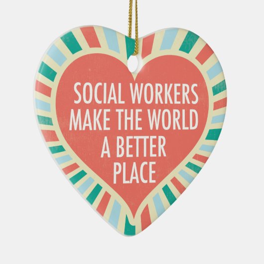 Inspirerend sociaal werk Citaat Kerst van het hart Keramisch Ornament (Rechts)