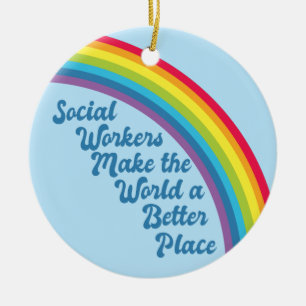 Inspirerend sociaal werk regenboog keramisch ornament