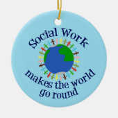 Inspirerend sociaal werkcitaat keramisch ornament (Voorkant)