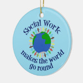 Inspirerend sociaal werkcitaat keramisch ornament (Links)