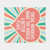 Inspirerend sociaal werkcitaat Kute Heart Fleece Deken (Voorkant (Horizontaal))
