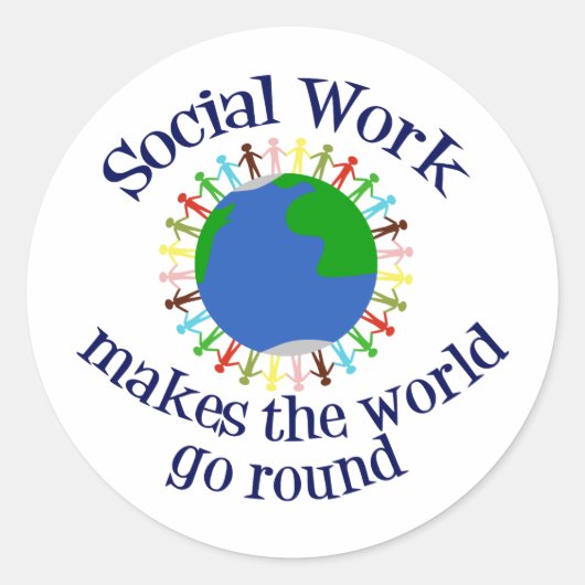 Inspirerend sociaal werkcitaat ronde sticker (Voorkant)