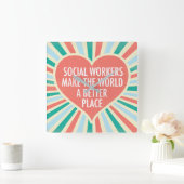 Inspirerend sociaal werkerenkorst vierkante klok (Huis)