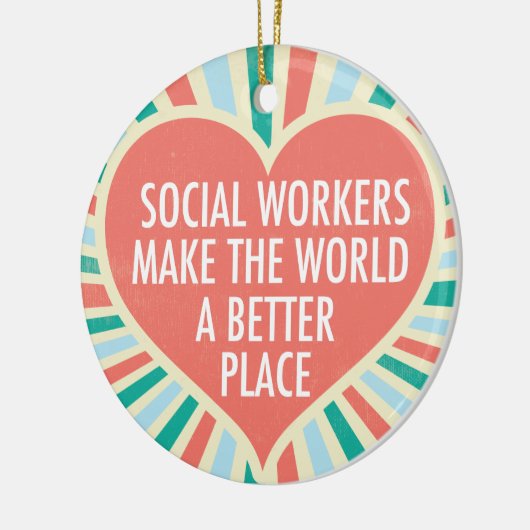 Inspirerend sociaal werkerscadeau keramisch ornament (Links)