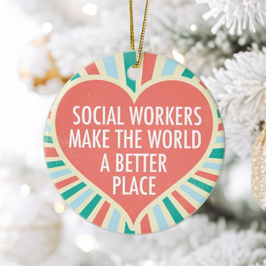 Inspirerend sociaal werkerscadeau keramisch ornament