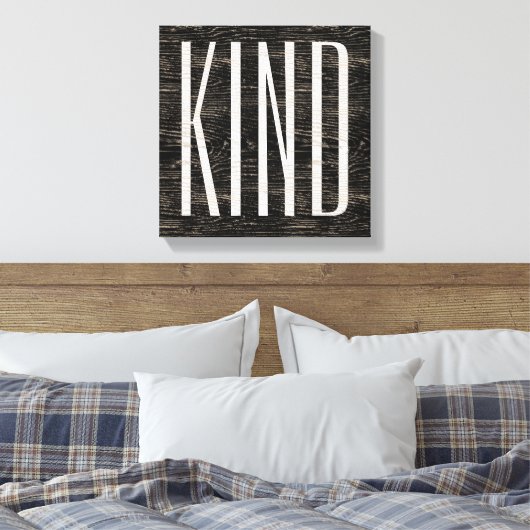 Inspirerend Soort Woord Kunst Rustiek 4 Letters Canvas Afdruk (Insitu (Slaapkamer))