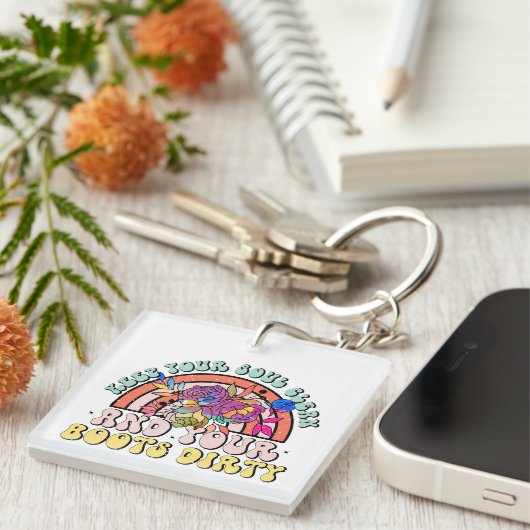 Inspirerend Soul Clean Wordart Sleutelhanger (Voorkant Rechts)