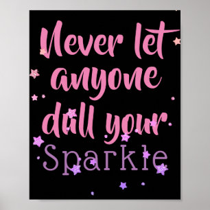 Inspirerend Sparkle Quote Paarse roze sterren Poster