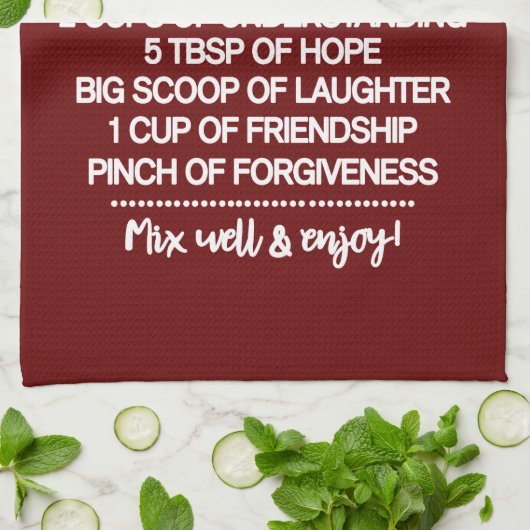 Inspirerend speciaal recept voor een gelukkig huwe theedoek (Gevouwen)