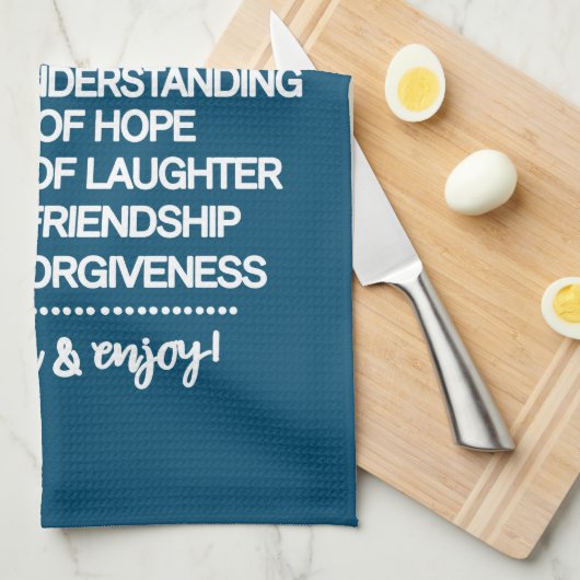 Inspirerend speciaal recept voor een gelukkig huwe theedoek (Quarter Fold)