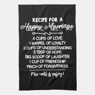 Inspirerend speciaal recept voor een gelukkig huwe theedoek