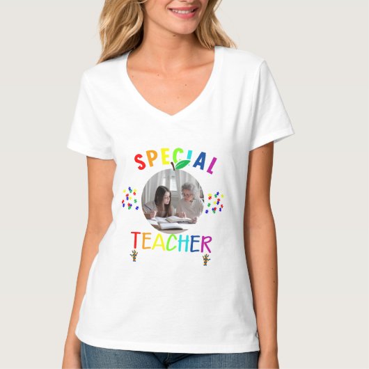 Inspirerend speciale leraar foto t-shirt (Voorkant)