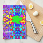 Inspirerend spiegeleffect abstract kunstpatroon theedoek (Quarter Fold)