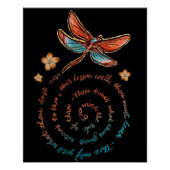 Inspirerend Spiral Quote Peach & Aqua Dragonfly Perfect Poster (Voorkant)