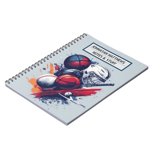 Inspirerend sport thema Spiral Photo Notitieboek (Linkerzijde)