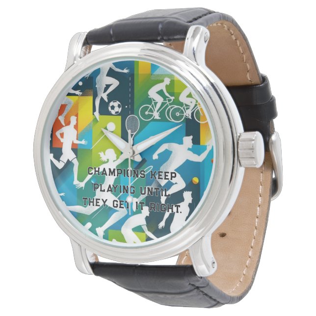 Inspirerend sporthorloge – Motivatie cadeau Horloge (Gekanteld)