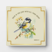 Inspirerend Spreuken 3:5 Chickadee Art Fotoplaat (Voorkant)