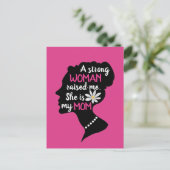 Inspirerend Sterke Vrouw Roze Moederdag Briefkaart (Staand voorkant)