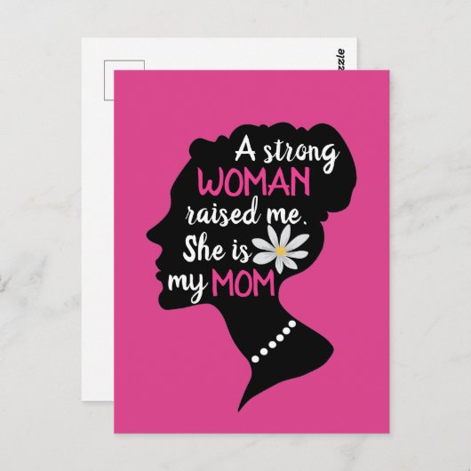 Inspirerend Sterke Vrouw Roze Moederdag Briefkaart (Voorkant / Achterkant)