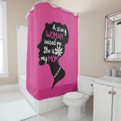 Inspirerend Sterke Vrouw Roze Moederdag Douchegordijn (In situ)