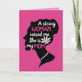 Inspirerend Sterke Vrouw Roze Moederdag Kaart (Voorkant)