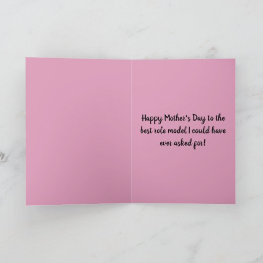 Inspirerend Sterke Vrouw Roze Moederdag Kaart (Binnen)