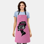 Inspirerend Sterke Vrouw Roze Moederdag Schort (Gedragen)