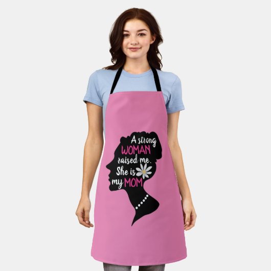 Inspirerend Sterke Vrouw Roze Moederdag Schort (Gedragen)