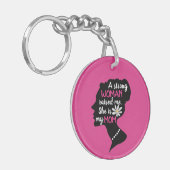 Inspirerend Sterke Vrouw Roze Moederdag Sleutelhanger (Voorkant Links)