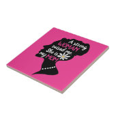 Inspirerend Sterke Vrouw Roze Moederdag Tegeltje (Zijkant)