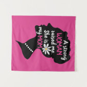 Inspirerend Sterke Vrouw Roze Moederdag Wandkleed (Voorkant (horizontaal))