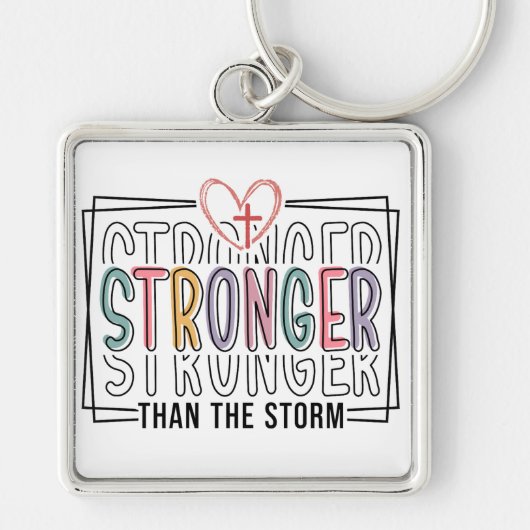 Inspirerend Sterker Dan De Storm Sleutelhanger (Voorkant)