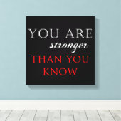 Inspirerend Sterkte Citaat Canvas Afdruk (Insitu (Houten vloer))