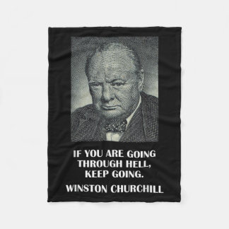 Inspirerend stoïcijnse quote van Winston Churchill Fleece Deken