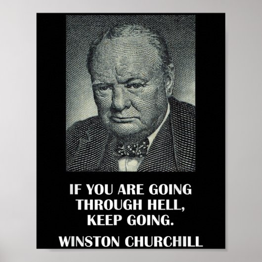 Inspirerend stoïcijnse quote van Winston Churchill Poster (Voorkant)