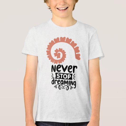 Inspirerend "Stop nooit met dromen" Motivatie Tri-Blend Shirt (Voorkant)