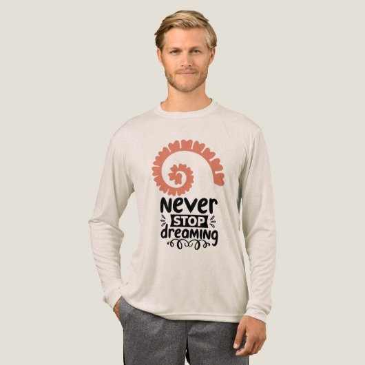 Inspirerend "Stop nooit met dromen" Motivatie Tri-Blend Shirt (Voorkant)