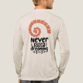 Inspirerend "Stop nooit met dromen" Motivatie Tri-Blend Shirt (Achterkant volledig)