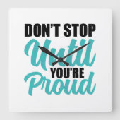 Inspirerend succes en hustle typografie vierkante klok (Voorkant)