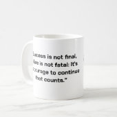 Inspirerend succes quote Coffee Mok (Voorkant links)