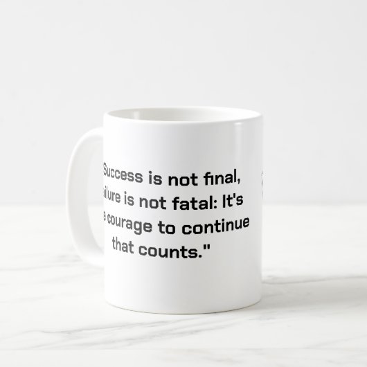 Inspirerend succes quote Coffee Mok (Voorkant links)