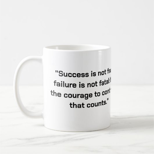 Inspirerend succes quote Coffee Mok (Links)