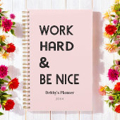 Inspirerend succesquote Pastel Pink Typography Planner
