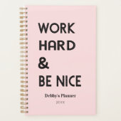 Inspirerend succesquote Pastel Pink Typography Planner (Voorkant)