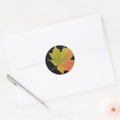 Inspirerend suikeresdoornblad ronde sticker (Envelop)